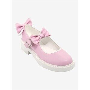 Hot Topic Koi Pink Leather Fairy Lace Doily Mary Janes Bow Shoes Sz 7 US